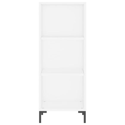 Сайдборд, бял, 34,5x32,5x90 см, инженерно дърво