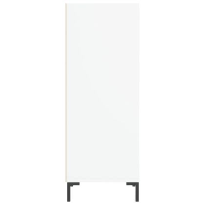 Сайдборд, бял, 34,5x32,5x90 см, инженерно дърво