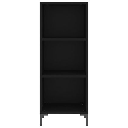 Сайдборд, черен, 34,5x32,5x90 см, инженерно дърво