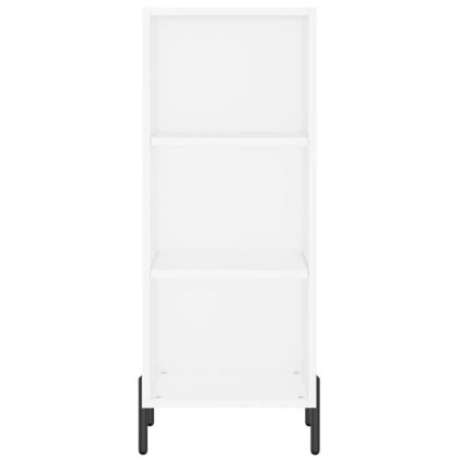 Сайдборд, бял, 34,5x32,5x90 см, инженерно дърво