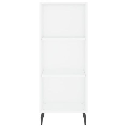 Сайдборд, бял, 34,5x32,5x90 см, инженерно дърво