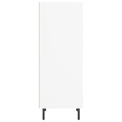Сайдборд, бял, 34,5x32,5x90 см, инженерно дърво