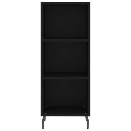 Сайдборд, черен, 34,5x32,5x90 см, инженерно дърво