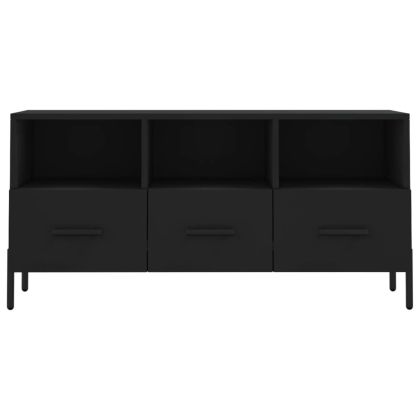 ТВ шкаф, черен, 102x36x50 см, инженерно дърво