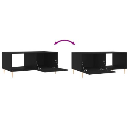 Маса за кафе, черна, 90x50x40 см, инженерно дърво