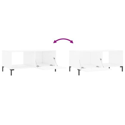 Кафе маса, бяла, 90x50x40 см, инженерно дърво