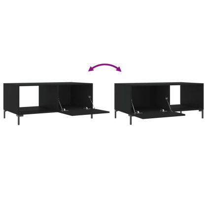 Маса за кафе, черна, 90x50x40 см, инженерно дърво