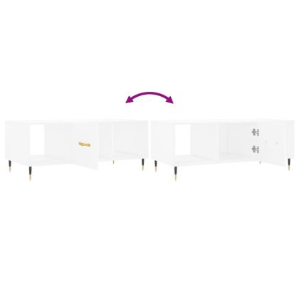 Маса за кафе, бяла, 102x50x40 см, инженерно дърво