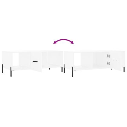 Маса за кафе, бяла, 102x50x40 см, инженерно дърво