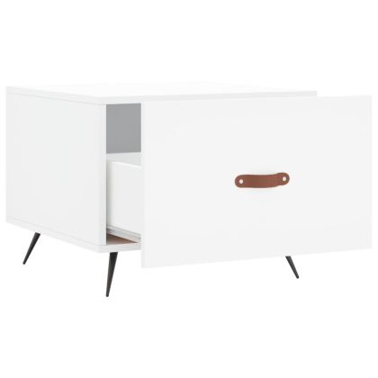 Кафе маса, бяла, 50x50x40 см, инженерно дърво