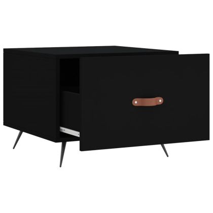 Кафе маса, черна, 50x50x40 см, инженерно дърво