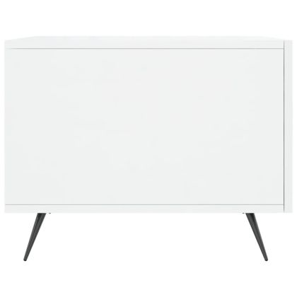 Кафе маса, бял гланц, 50x50x40 см, инженерно дърво