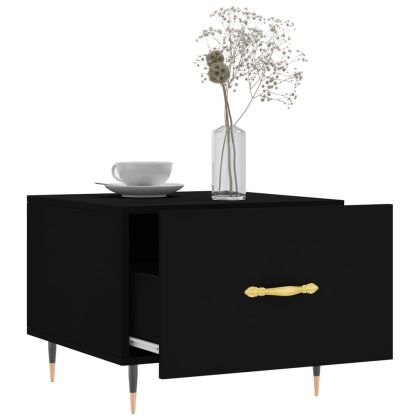 Кафе маса, черна, 50x50x40 см, инженерно дърво