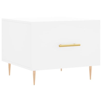 Кафе маса, бяла, 50x50x40 см, инженерно дърво