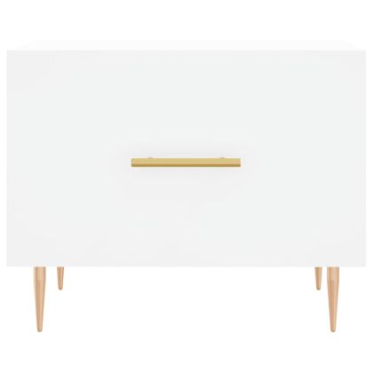 Кафе маса, бяла, 50x50x40 см, инженерно дърво