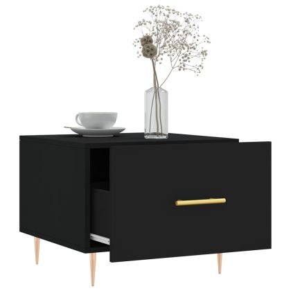 Кафе маса, черна, 50x50x40 см, инженерно дърво