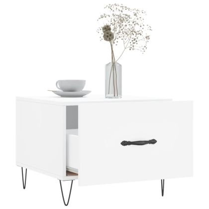 Кафе маса, бяла, 50x50x40 см, инженерно дърво