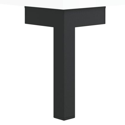 Кафе маса, бял гланц, 50x50x40 см, инженерно дърво