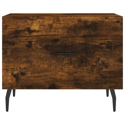 Кафе маса, опушен дъб, 50x50x40 см, инженерно дърво