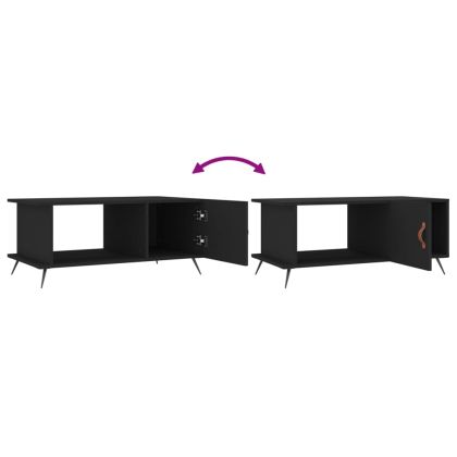 Маса за кафе, черна, 90x50x40 см, инженерно дърво