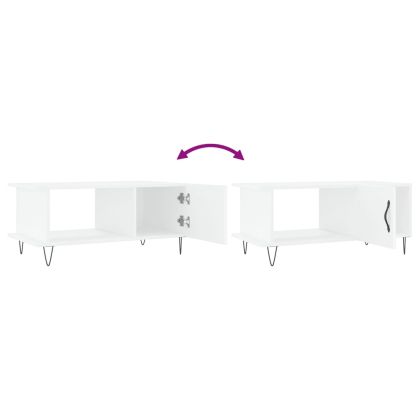 Кафе маса, бяла, 90x50x40 см, инженерно дърво