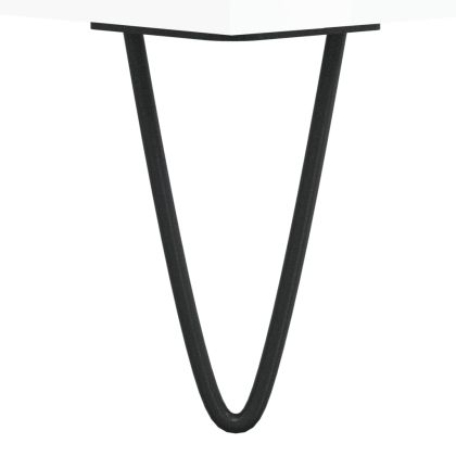 Кафе маса, бял гланц, 90x50x40 см, инженерно дърво