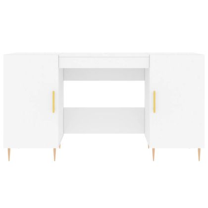 Бюро, бяло, 140x50x75 см, инженерно дърво