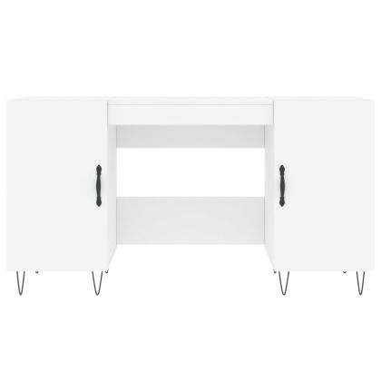 Бюро, бяло, 140x50x75 см, инженерно дърво