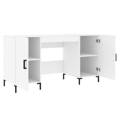 Бюро, бяло, 140x50x75 см, инженерно дърво