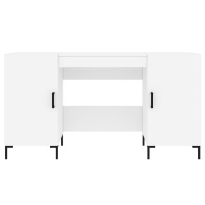 Бюро, бяло, 140x50x75 см, инженерно дърво