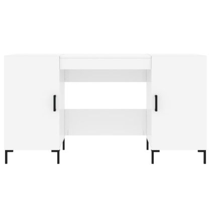 Бюро, бял гланц, 140x50x75 см, инженерно дърво