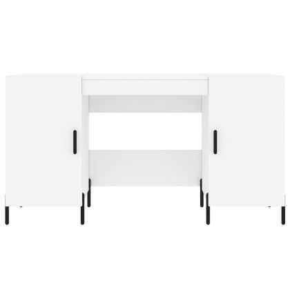 Бюро, бяло, 140x50x75 см, инженерно дърво