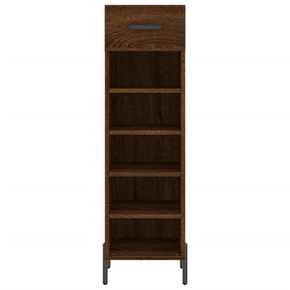 Шкаф за обувки, кафяв дъб, 30x35x105 см, инженерно дърво