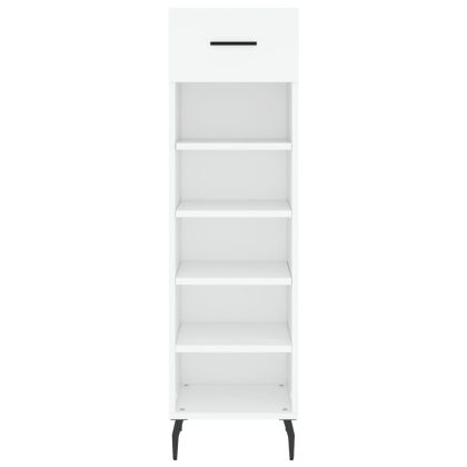 Шкаф за обувки, бял, 30x35x105 см, инженерно дърво