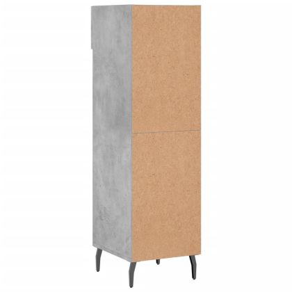 Шкаф за обувки, бетонно сив, 30x35x105 см, инженерно дърво
