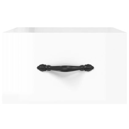 Нощни шкафчета за стенен монтаж, 2 бр, бял гланц, 35x35x20 см