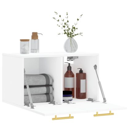 Стенен шкаф, бял, 60x36,5x35 см, инженерно дърво