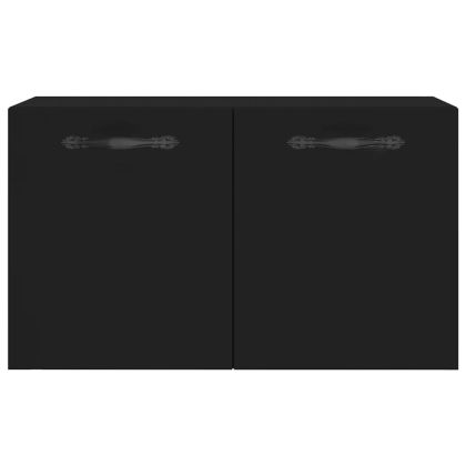 Стенен шкаф, черен, 60x36,5x35 см, инженерно дърво