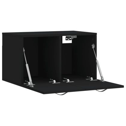 Стенен шкаф, черен, 60x36,5x35 см, инженерно дърво