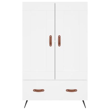 Висок шкаф, бял, 69,5x31x115 см, инженерно дърво