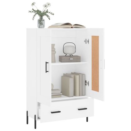 Висок шкаф, бял, 69,5x31x115 см, инженерно дърво