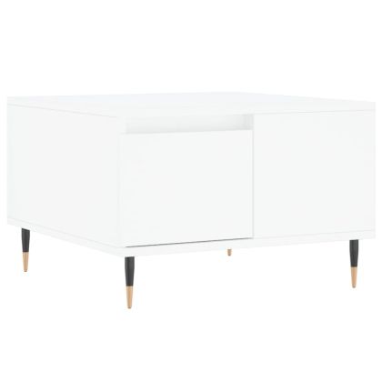 Кафе маса, бяла, 55x55x36,5 см, инженерно дърво