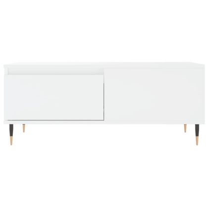 Кафе маса, бяла, 90x50x36,5 см, инженерно дърво