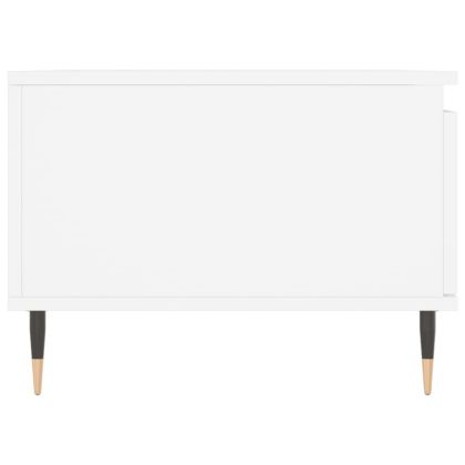 Кафе маса, бяла, 90x50x36,5 см, инженерно дърво