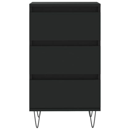 Бюфет черен 40x35x70 см инженерно дърво