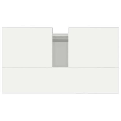 Шкаф за баня, бял гланц, 58x33x60 см, инженерно дърво