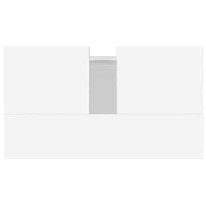 Шкаф за баня, бял, 58x33x60 см, инженерно дърво