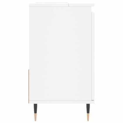 Шкаф за баня, бял, 65x33x60 см, инженерно дърво