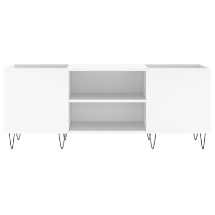 Шкаф за грамофонни плочи бял 121x38x48 см инженерно дърво