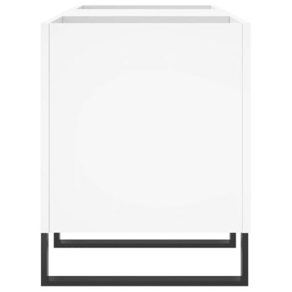 Шкаф за грамофонни плочи бял 121x38x48 см инженерно дърво